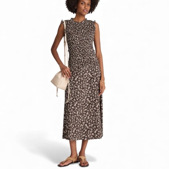 Madewell Smocked Sleeveless Midi Dress Size 2 - Picture 1 of 11